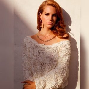 American Apparel 3D Flower Mesh Sweater - one size